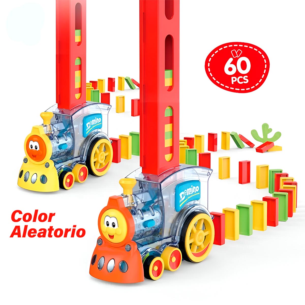 Tren domino con luces y sonidos - 60 piezas